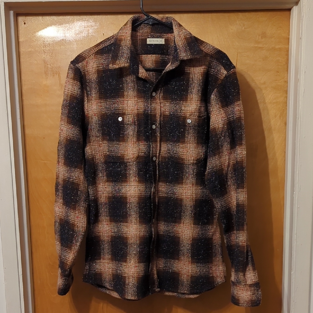 Gustin Rainbow Nep Rustic Wool Shirt - Gold Wheat
